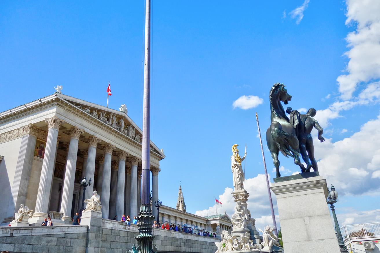 16. This lavish neoclassicl building is home to the Austrian parliament situated directly across from Volksgarten