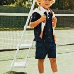 6. Dress Blue Cargo Shorts $24 Embroidered Dress Blues Pique Polo $44 & Rosewood & Birch Striped Cable Knit Boy's Sweater $52