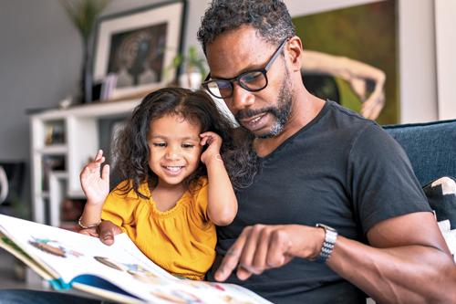 Father and Daughter Reading
