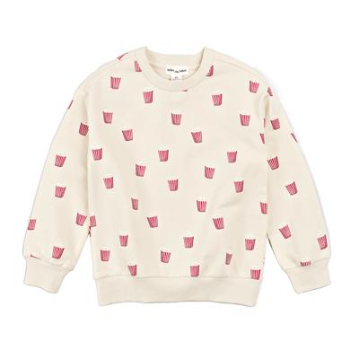 #1 Popcorn All Over Print on Beige Sweatshirt