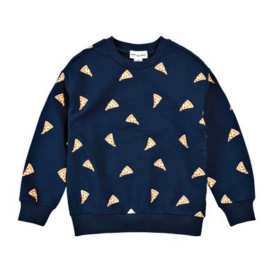 #5 Pizza Print on Navy Sweatshirt