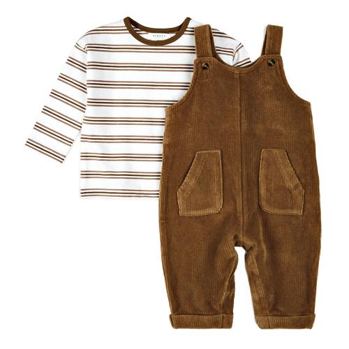 #1 Brown Corduroy Overall Set $54