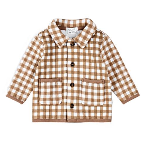 #2 Light Taupe Gingham Quilted Cardigan $44