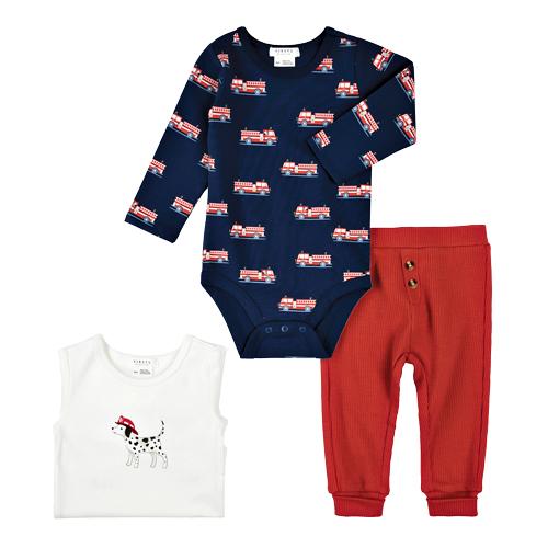 #4 Fire Struck Print 3pc Newbor Set $54