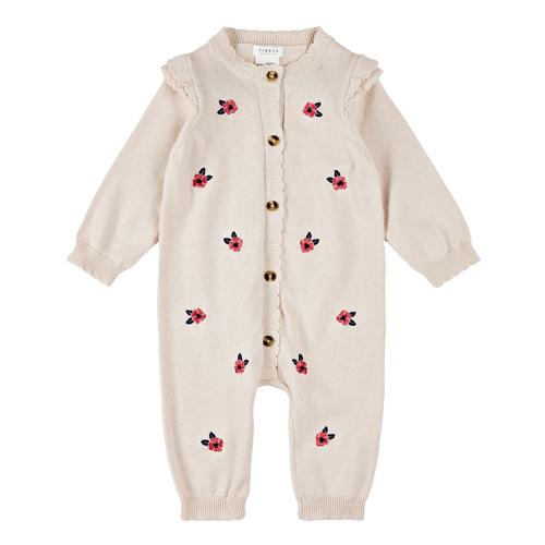 #6 Poppy Print on Beige Sweater Knit Playsuit $58