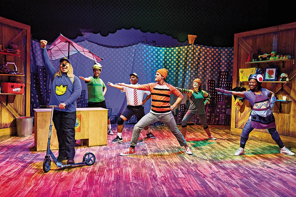 24 25 Touring Company Photo by Jeremy Daniel L R Brandon James Butorovich, Mundo Ballejos, Marquise Neal, Jake Wernecke, Sadie Jayne Kennedy, Glory Yepassis Zembrou