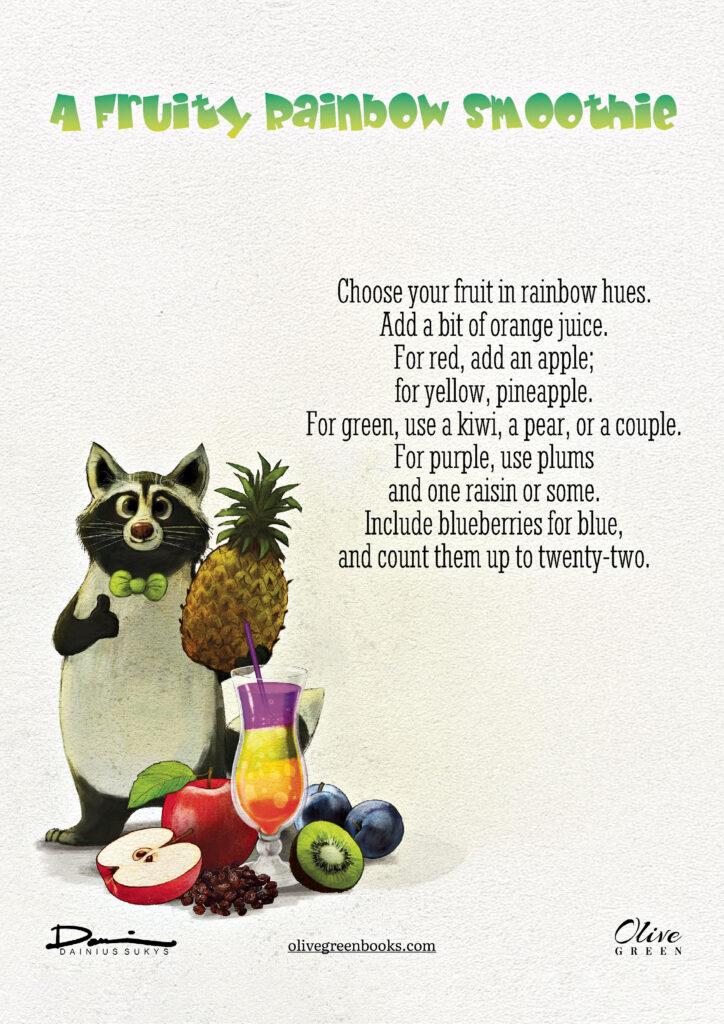 olive green books rhymed recipes a fruity rainbow smoothie